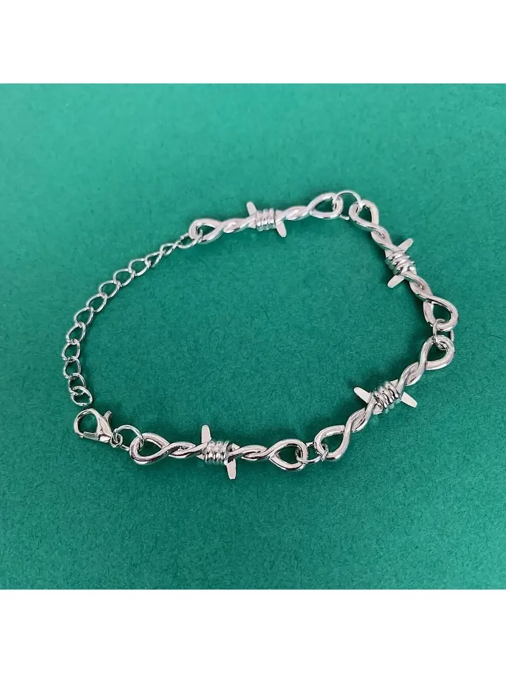 Y2k Cyber barbwire opium punk style bracelet. Cool design. Nice quality. Chain